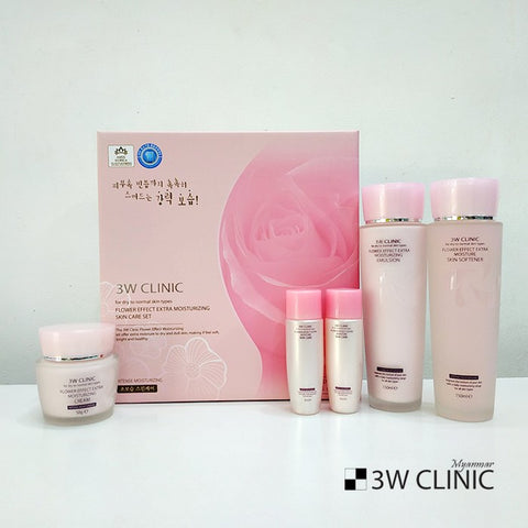 [3W CLINIC] Flower Effect Extra Moisture Skincare Set (3Items)